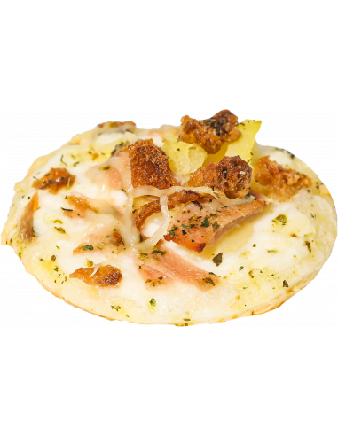 Mini pizza poulet pommes de terre crème fraîche